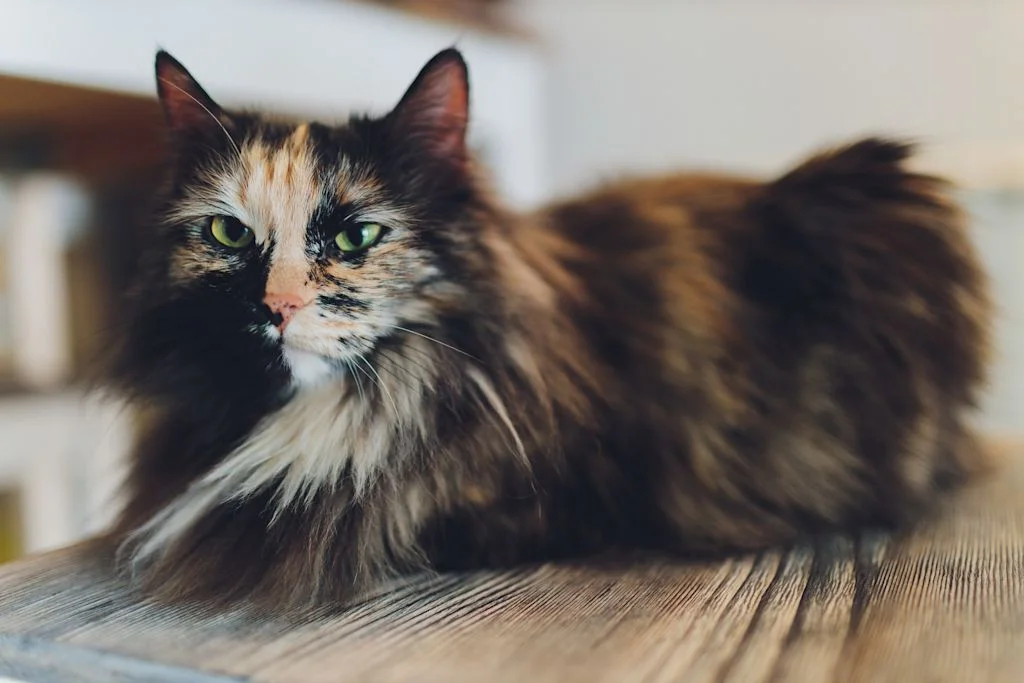 Gatto steso sul parquet