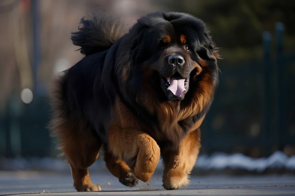 Primo piano di un Mastino tibetano